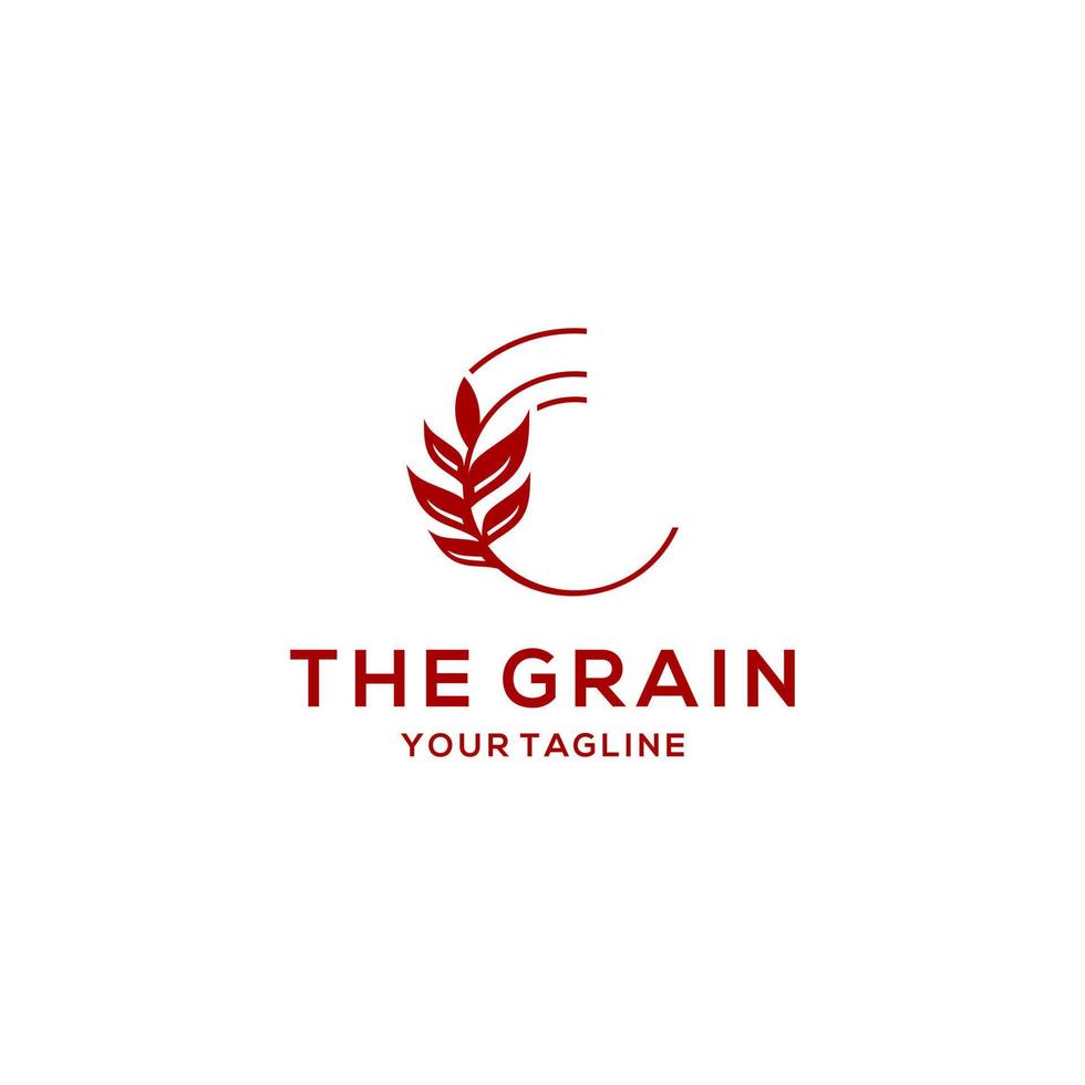 plantilla de vector de diseño de logotipo de agricultura de grano de trigo