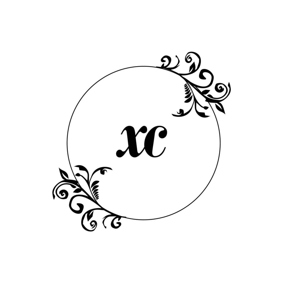 Initial XC logo monogram letter feminine elegance vector