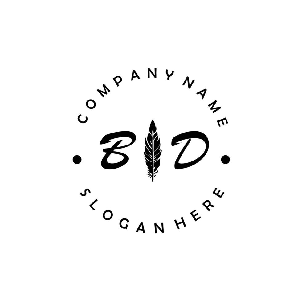 Initial BD letter logo elegant company brand luxury vector