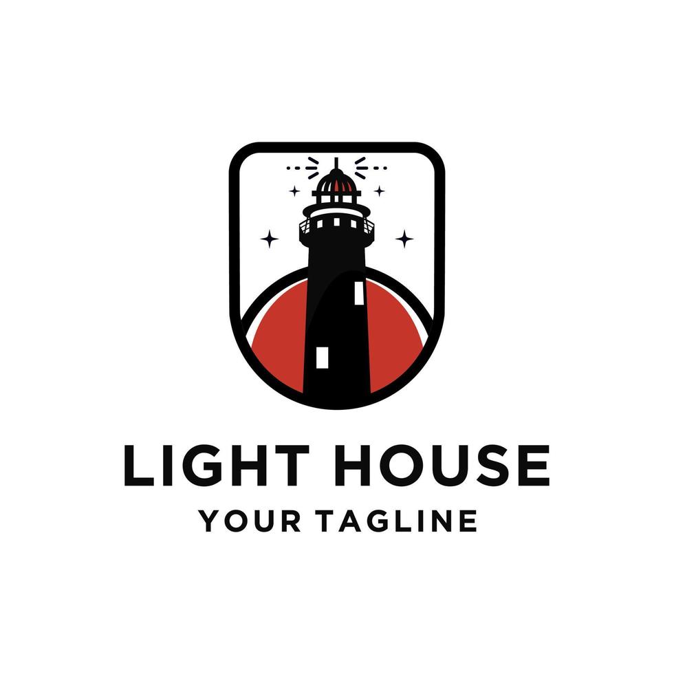 Lighthouse Logo design Vector illustration