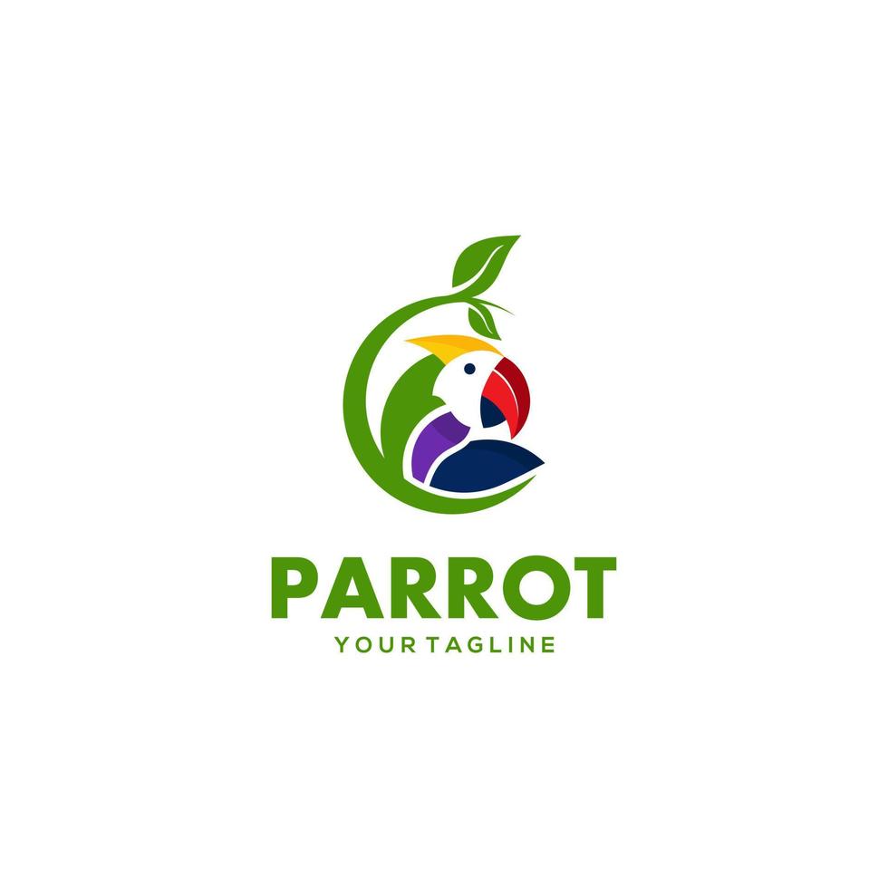 Parrot Logo Design Vector illustration