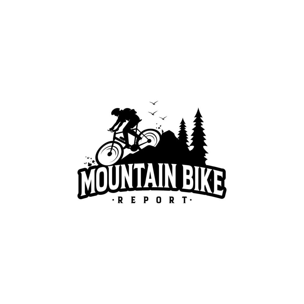 plantilla de vector de diseño de logotipo de bicicleta de montaña