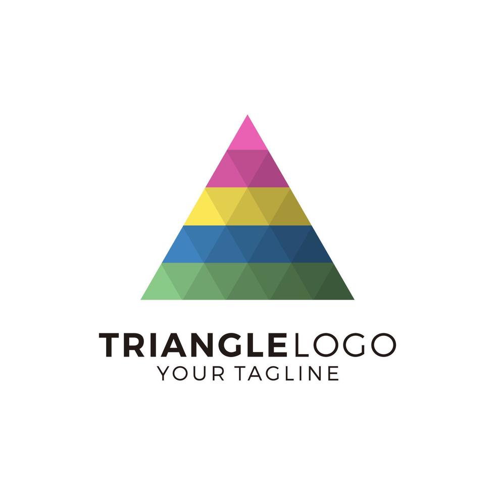 Ilustración de vector de diseño de logotipo multicolor triángulo abstracto