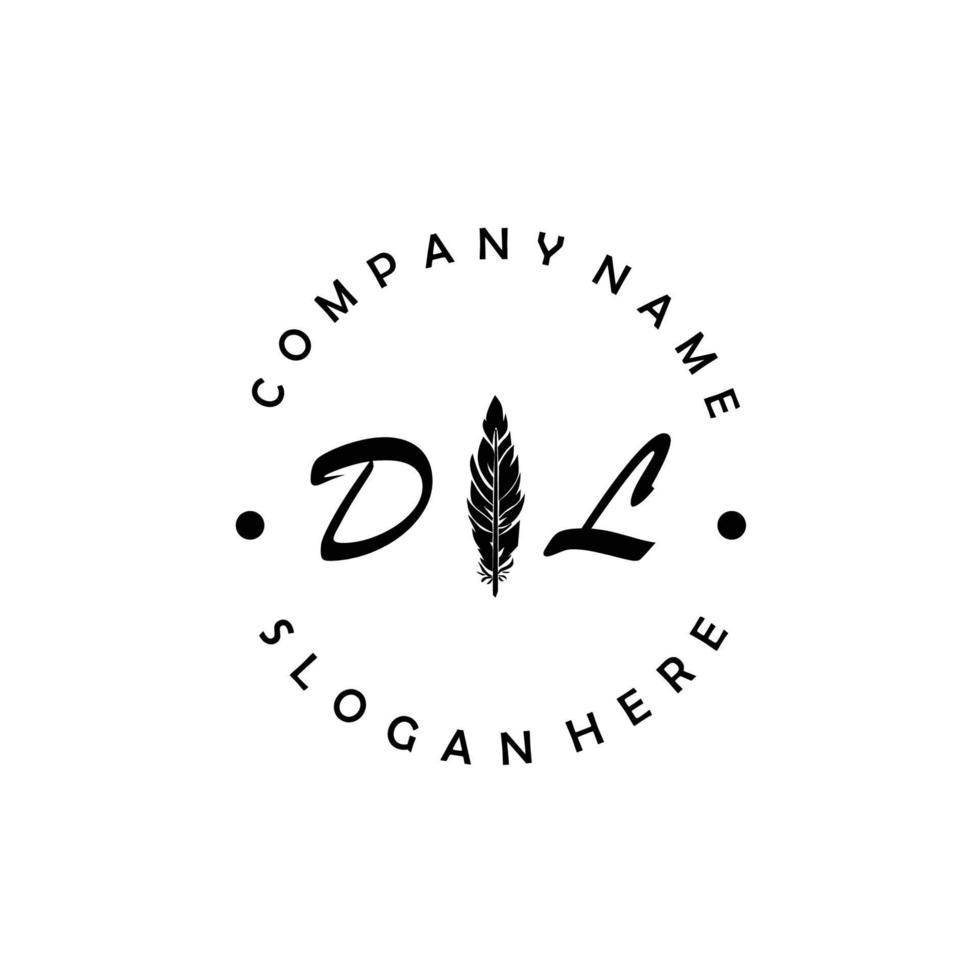 Initial DL letter logo elegant company brand luxury vector