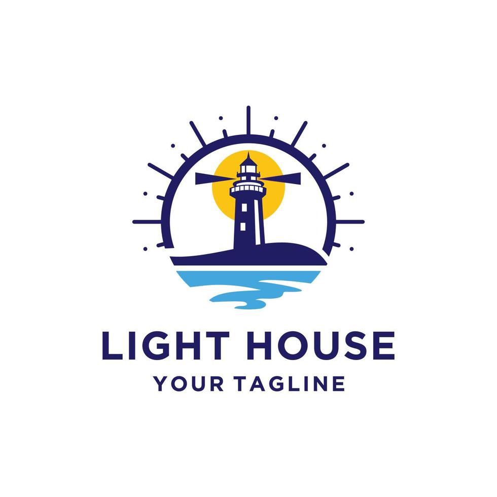 Lighthouse Logo design Vector illustration