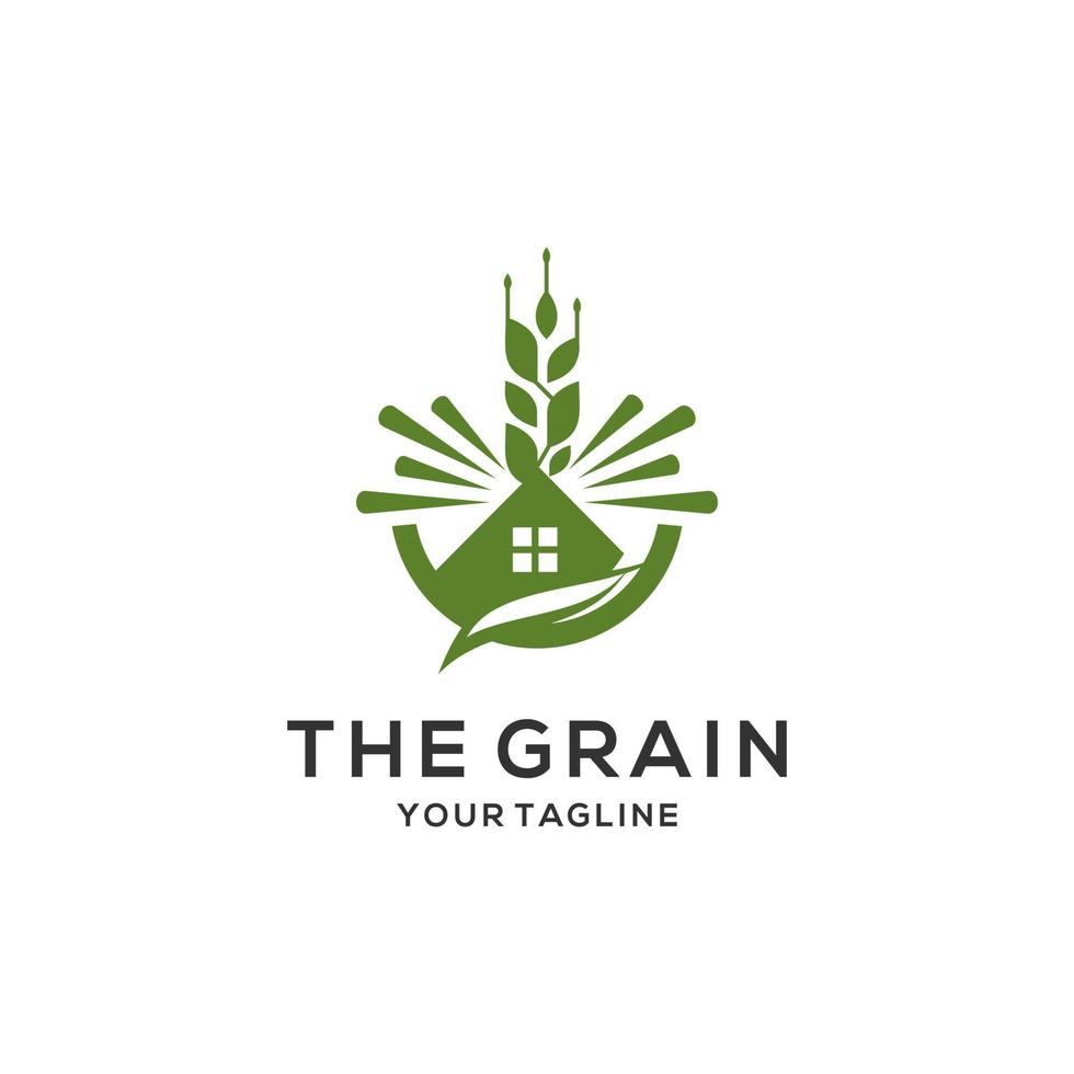 Wheat Grain Agriculture Logo Design Vector Template