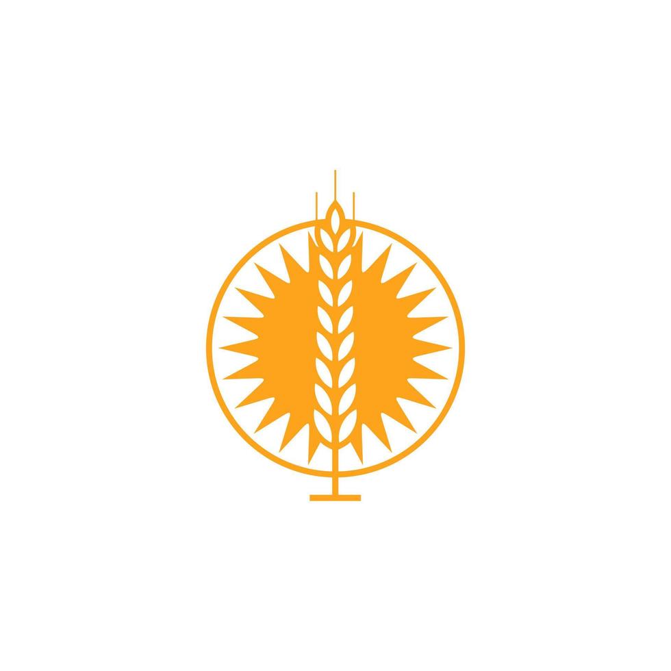 Wheat Grain Agriculture Logo Design Vector Template