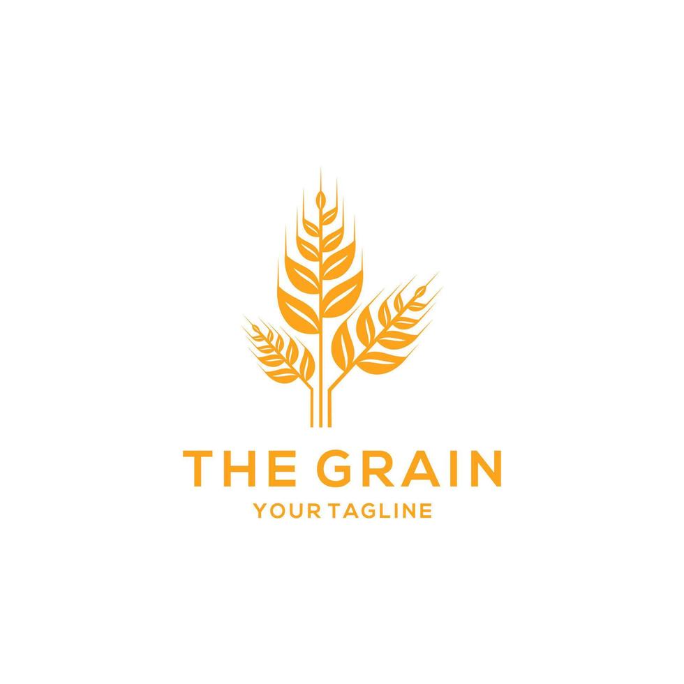 Wheat Grain Agriculture Logo Design Vector Template