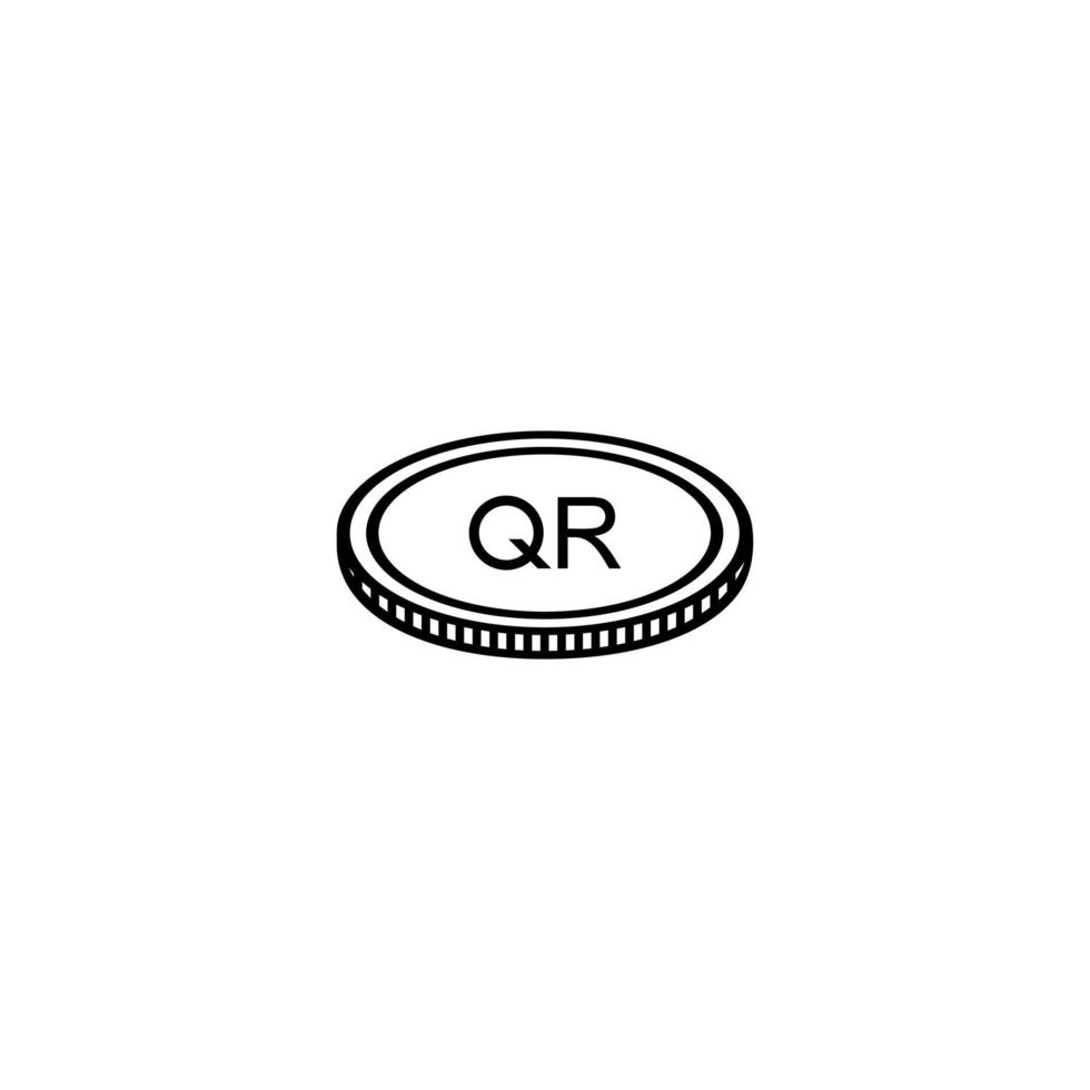 Qatar Currency Icon Symbol, Qatari Riyal, Latin Version, QAR Sign. Vector Illustration