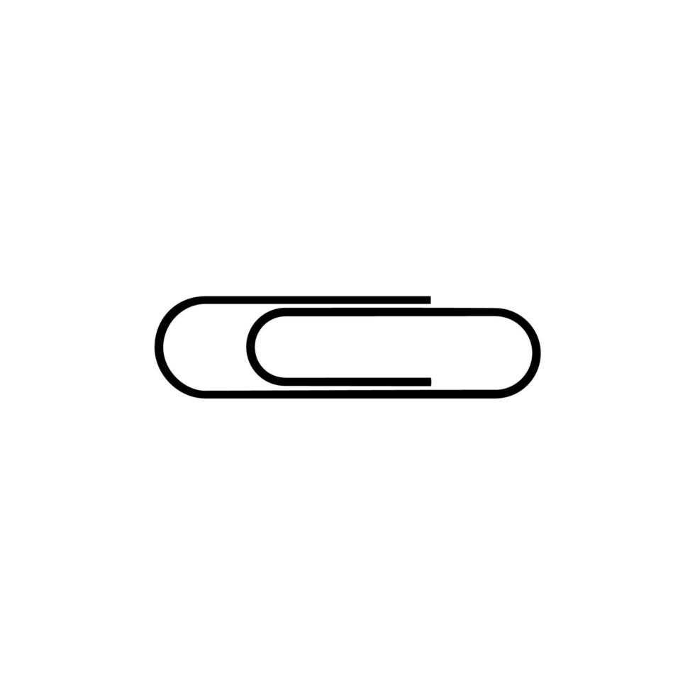 Paper Clip Silhouette for Pictogram, Art Illustration, Apps, Website, Logo or Graphic Design Element. Vector Illustration