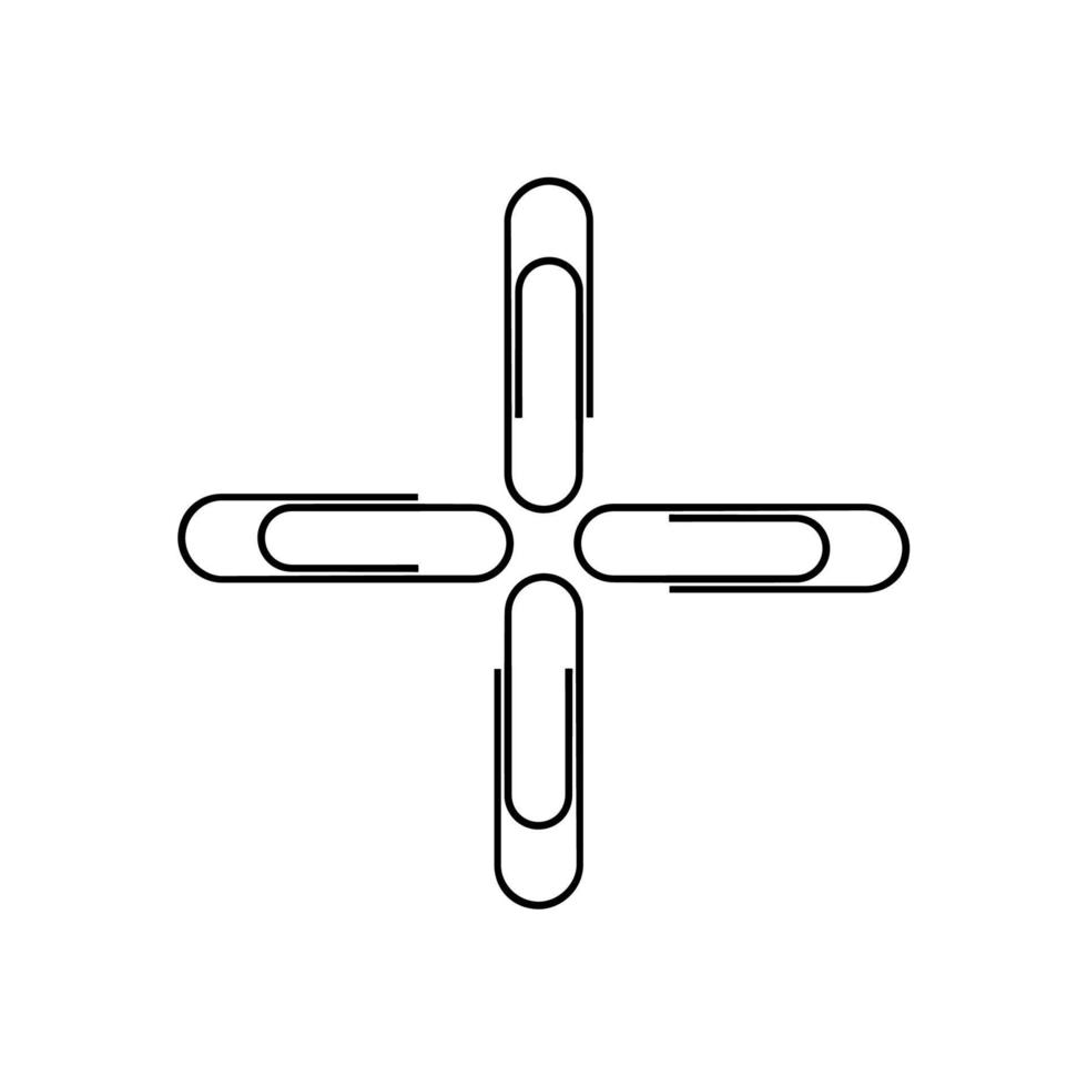 Paper Clip Silhouette for Pictogram, Art Illustration, Apps, Website, Logo or Graphic Design Element. Vector Illustration