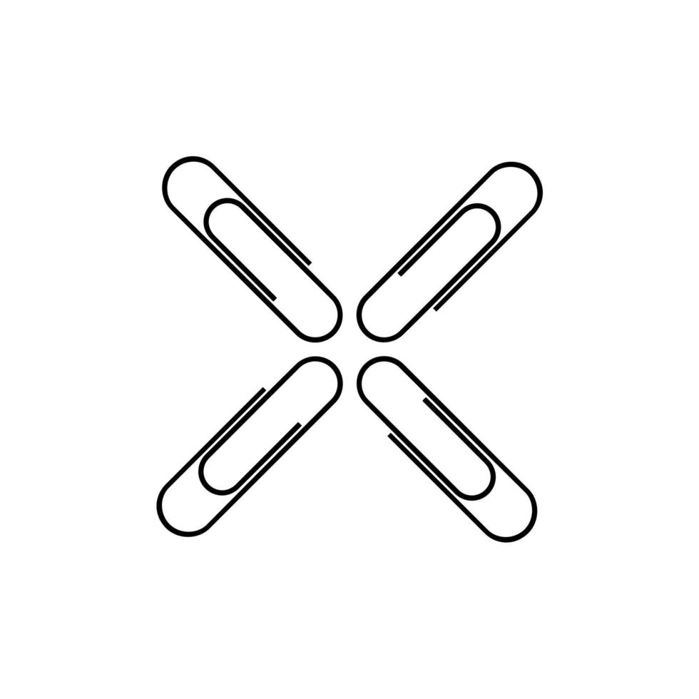 Paper Clip Silhouette for Pictogram, Art Illustration, Apps, Website, Logo or Graphic Design Element. Vector Illustration