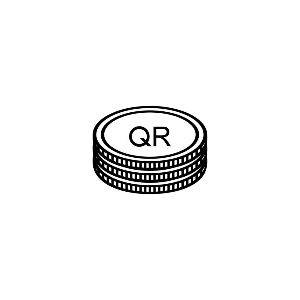 Qatar Currency Icon Symbol, Qatari Riyal, Latin Version, QAR Sign. Vector Illustration