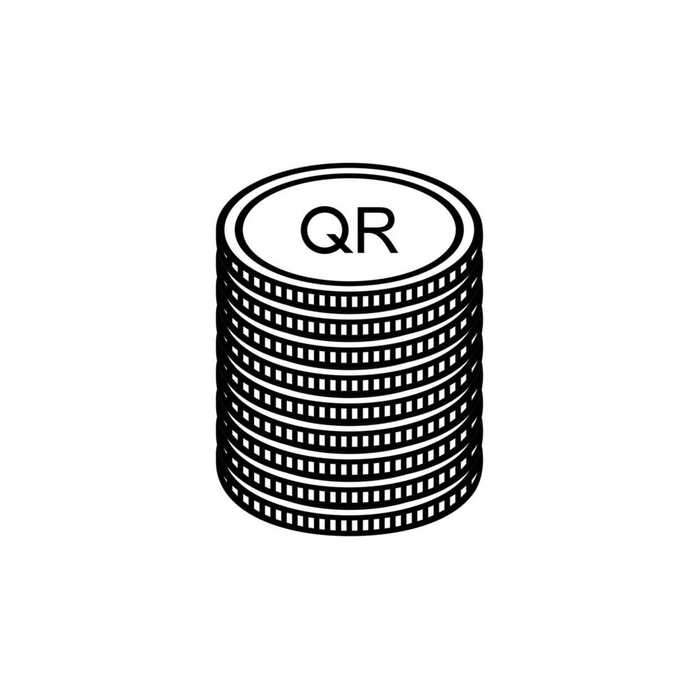 Qatar Currency Icon Symbol, Qatari Riyal, Latin Version, QAR Sign. Vector Illustration