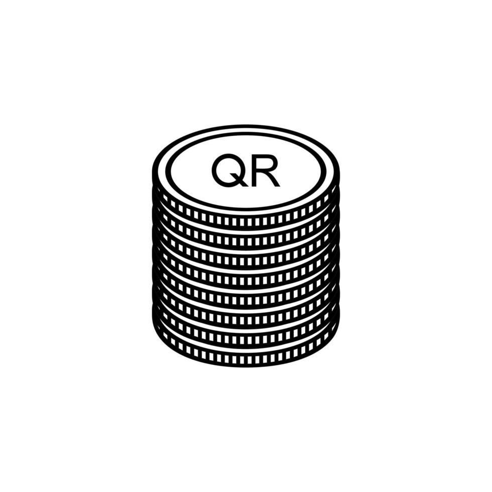 Qatar Currency Icon Symbol, Qatari Riyal, Latin Version, QAR Sign. Vector Illustration
