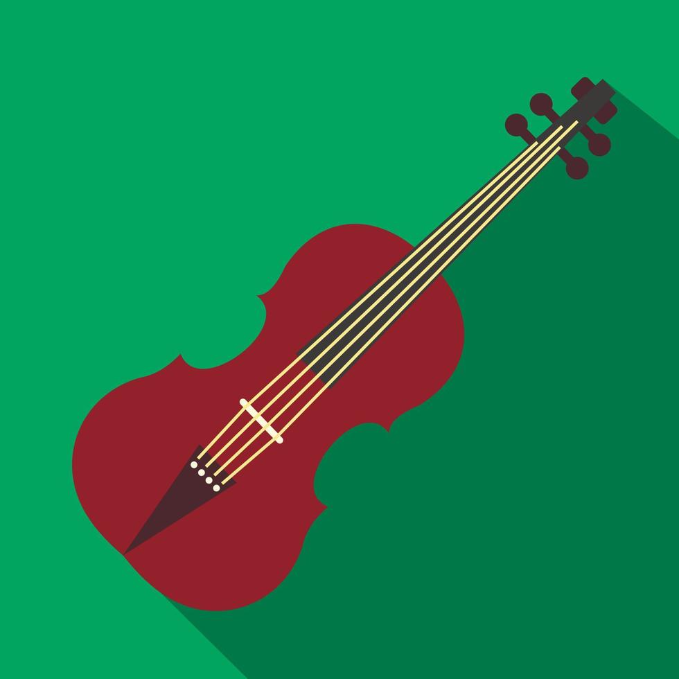 violín, plano, icono vector