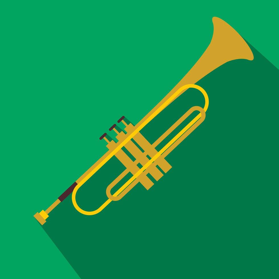trompeta simple icono plano vector