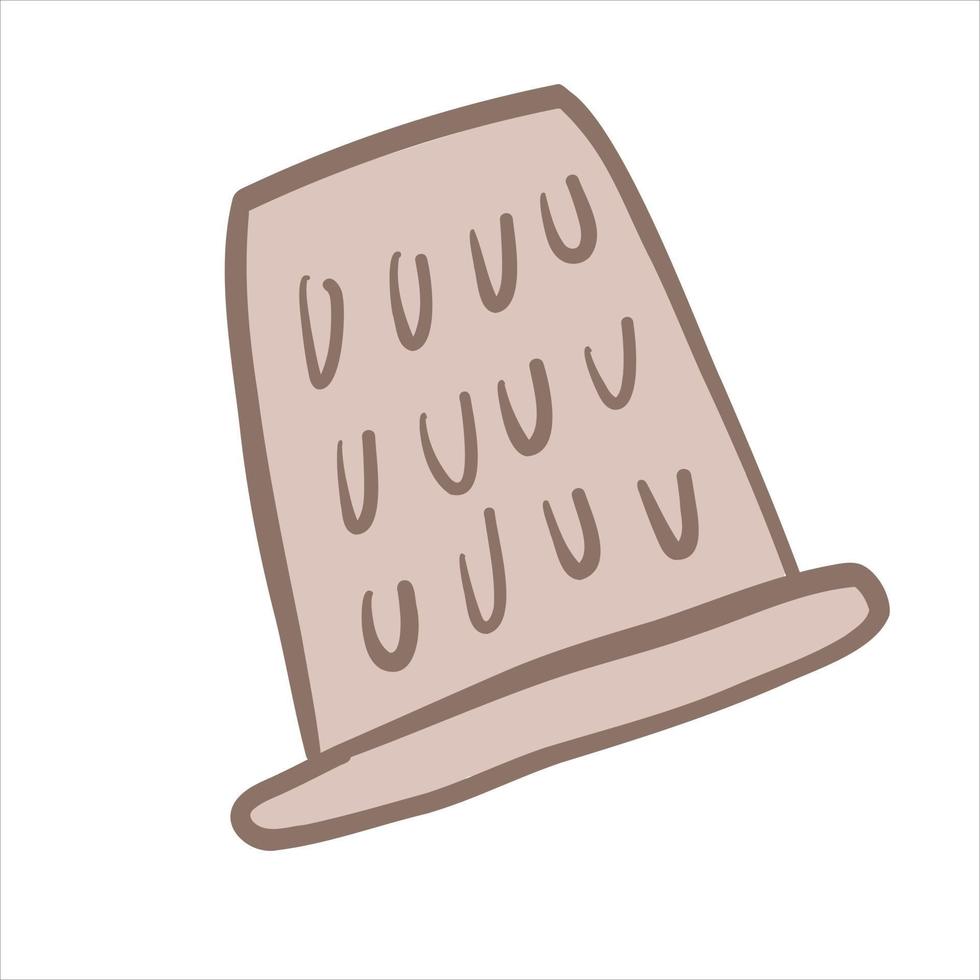 Thimble for sewing. Modeling tools. Vector illustration.