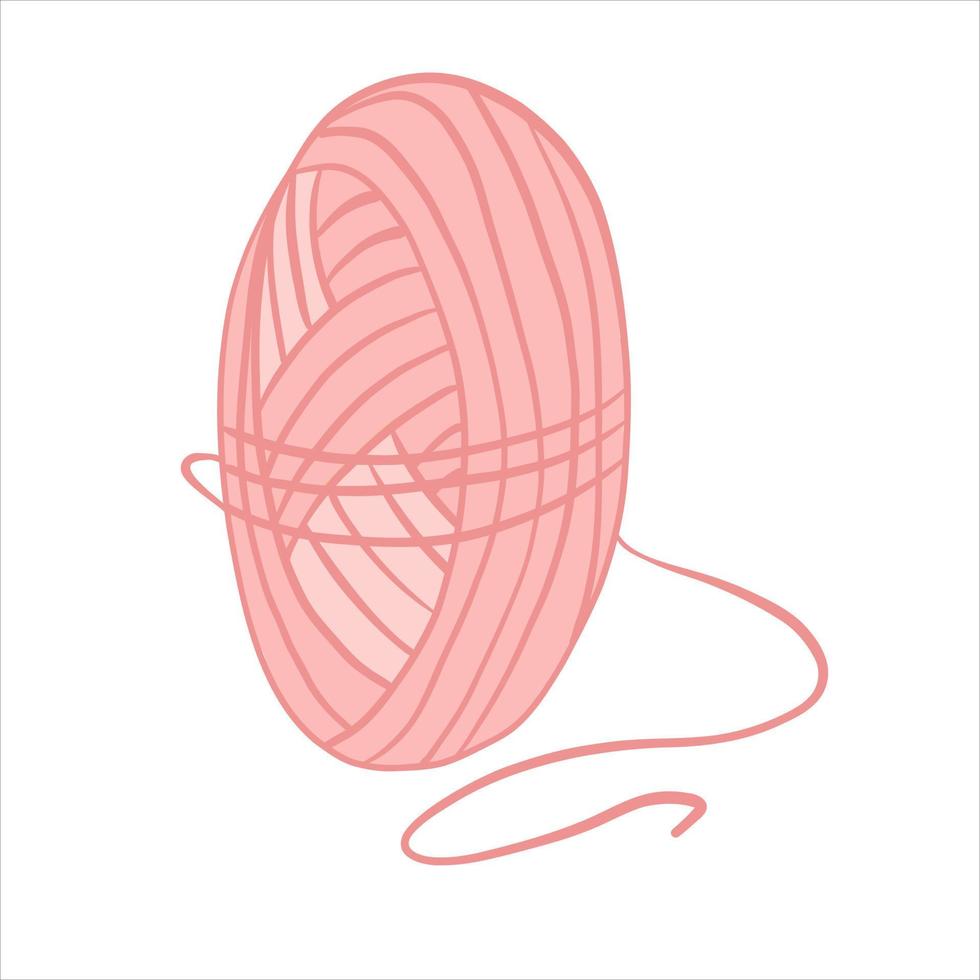 Vector illustration colored in doodle style. Yarn for knitting.