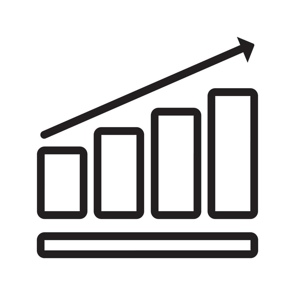 Growth statistics business icon vector