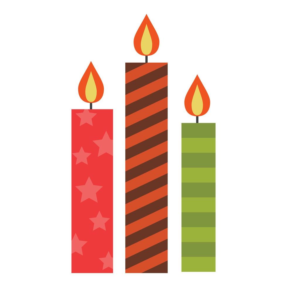 vector plano de icono de velas de cumpleaños. pastel de vela