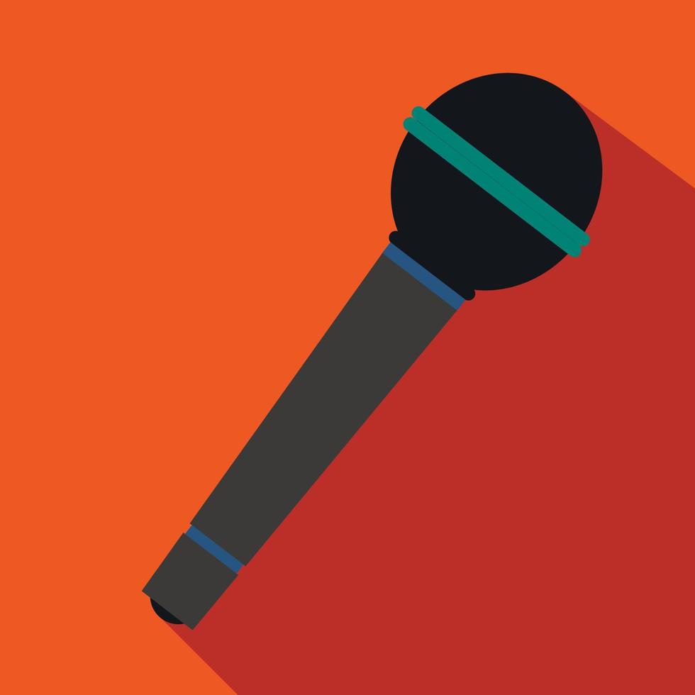 Microphone flat icon vector