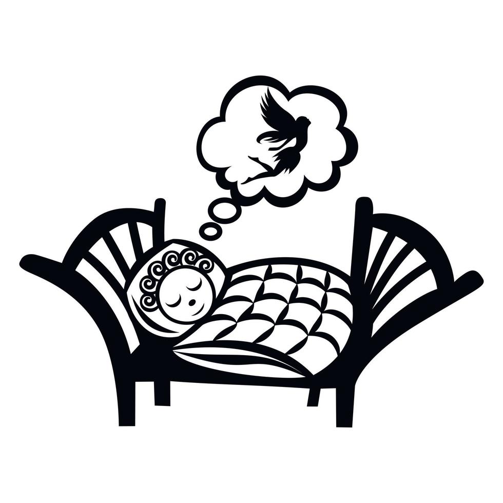 niña durmiendo simple icono vector