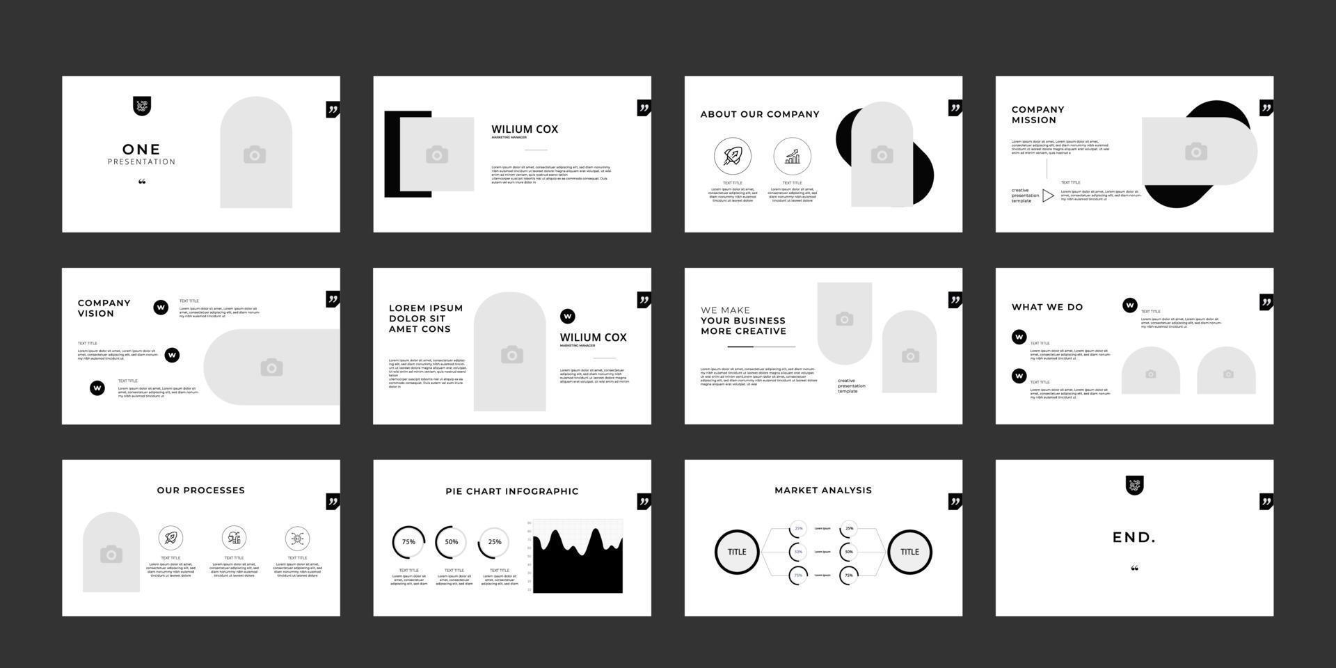 plantilla de diseño de diapositiva de presentación moderna simple vector