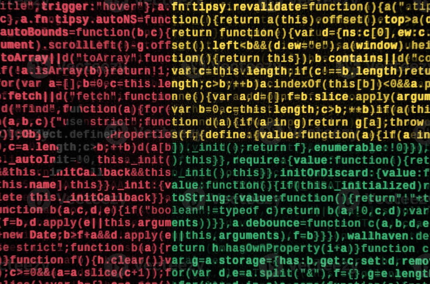 Guinea Bissau flag is depicted on the screen with the program code. The concept of modern technology and site development photo