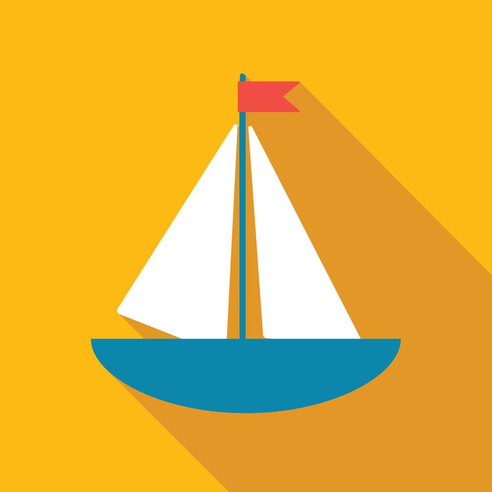 Boat colored flat icon vector