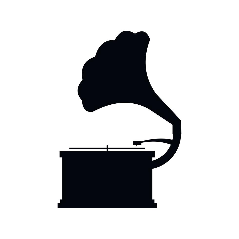 Gramophone black icon vector