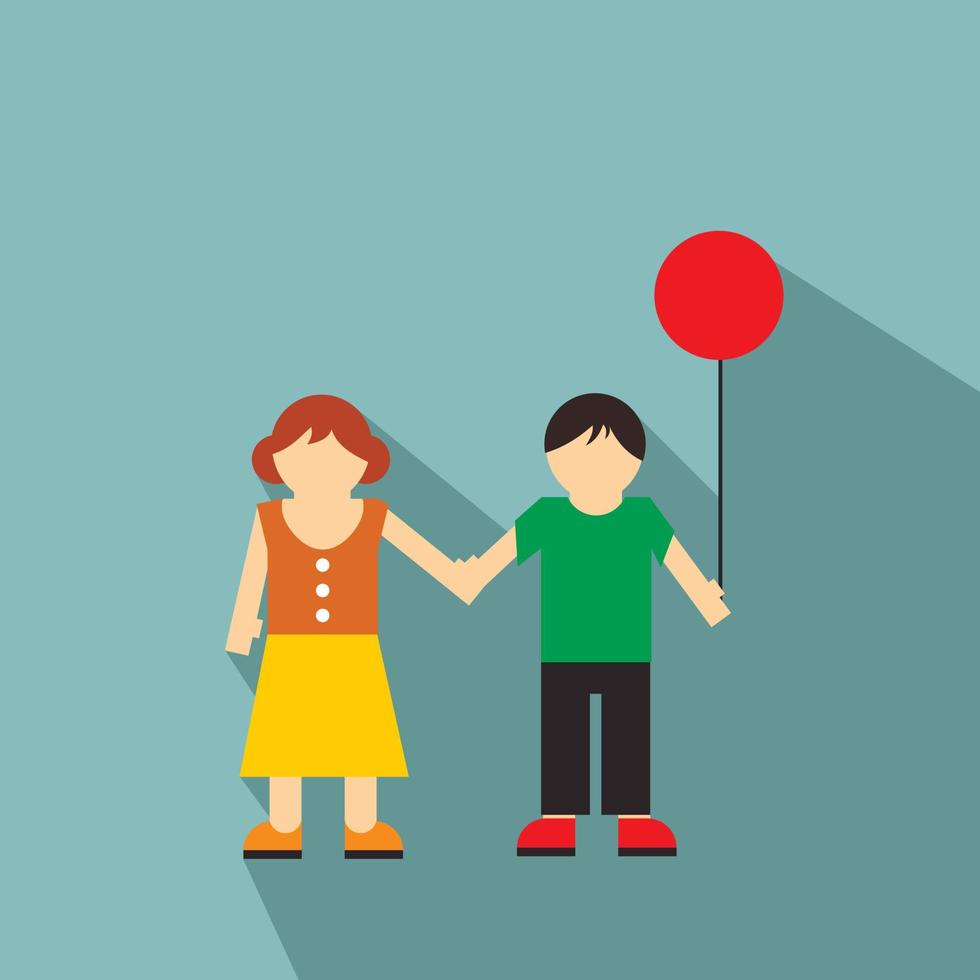 Girl and boy flat icon vector