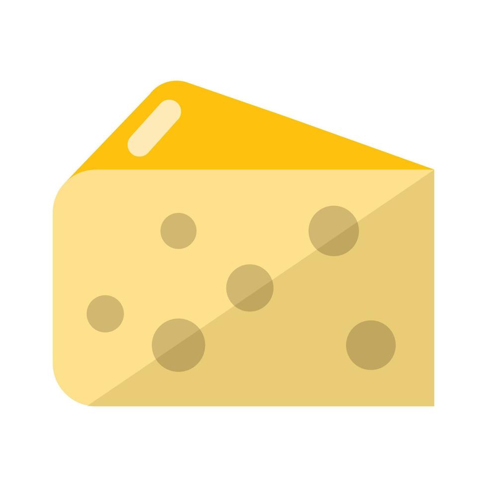 Cheese slice icon flat vector. Foof triangle vector