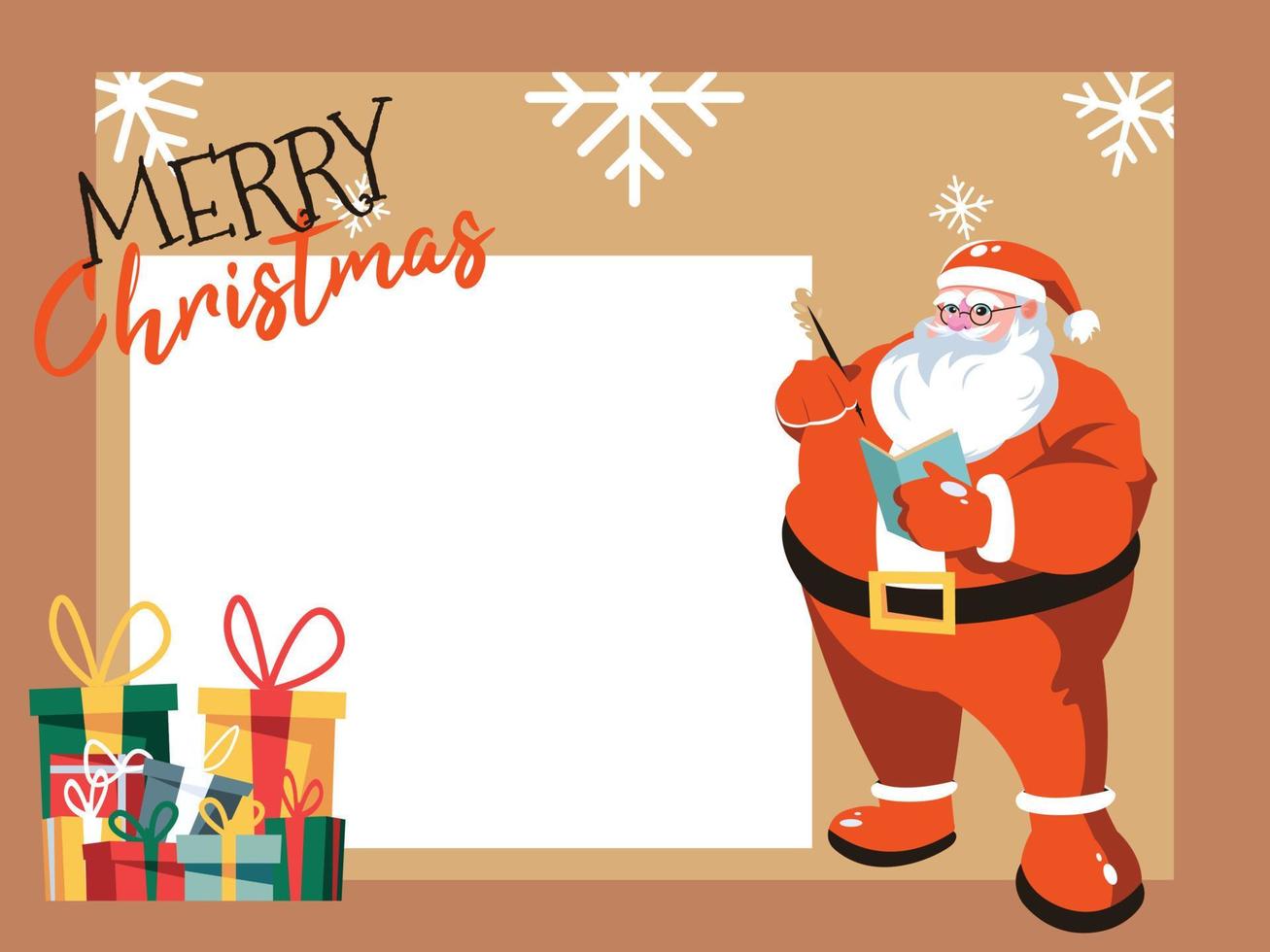 tarjeta de felicitación con santa claus. Feliz navidad y próspero año nuevo vector