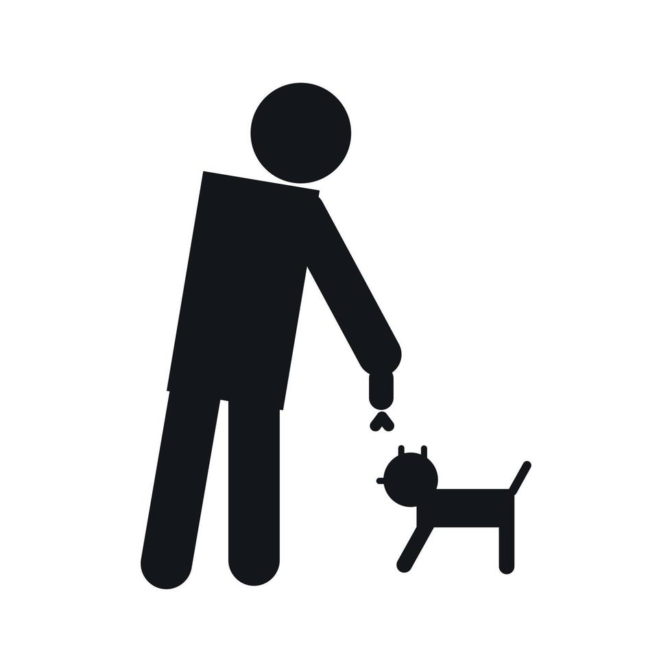 icono de hombre y perro vector