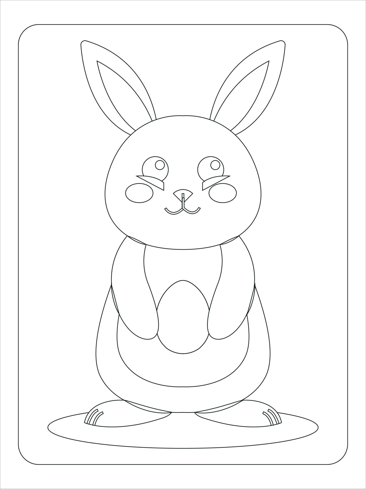 Easter bunny eggs coloring page 13980352 Vector Art at Vecteezy