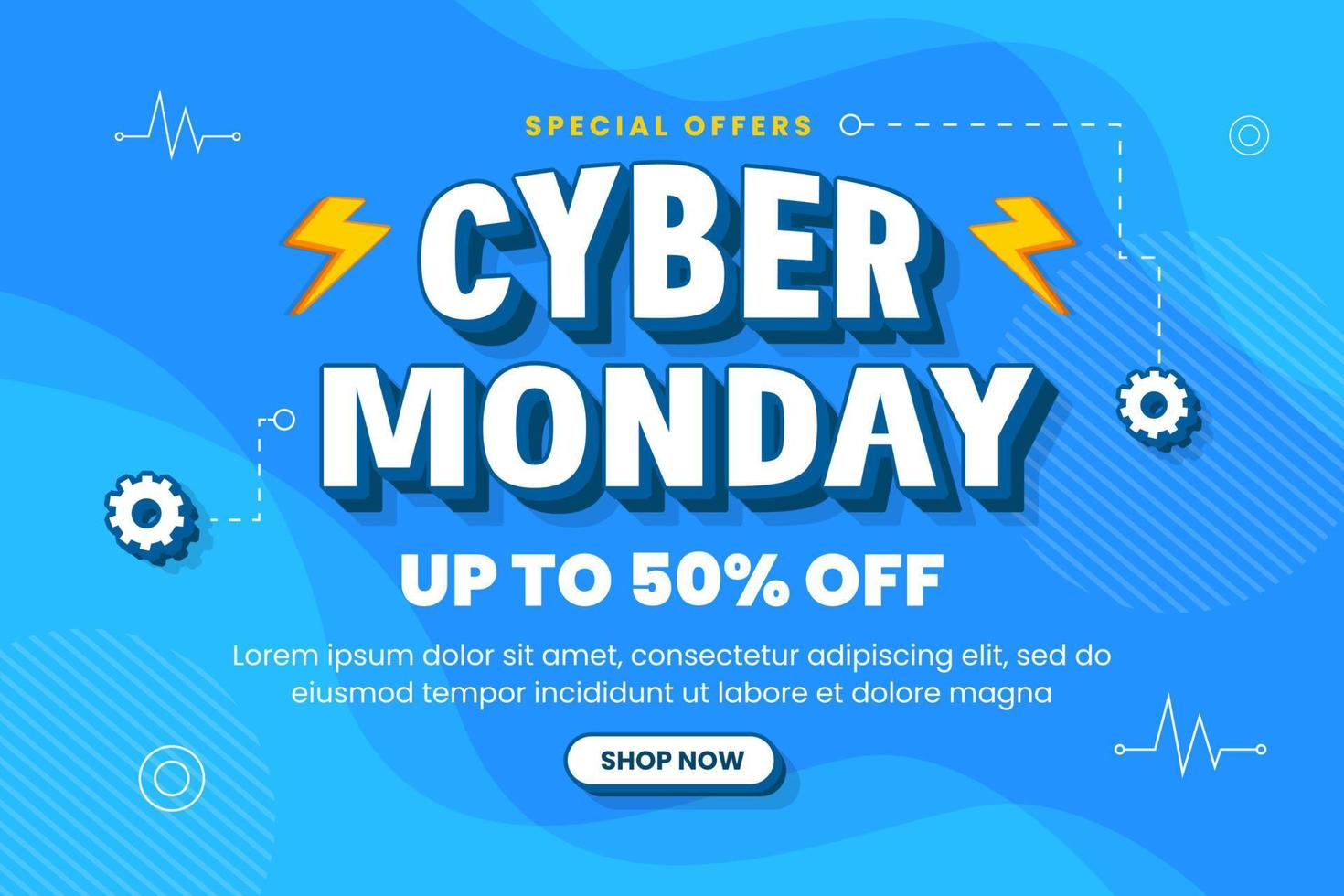 Cyber Monday background design template vector