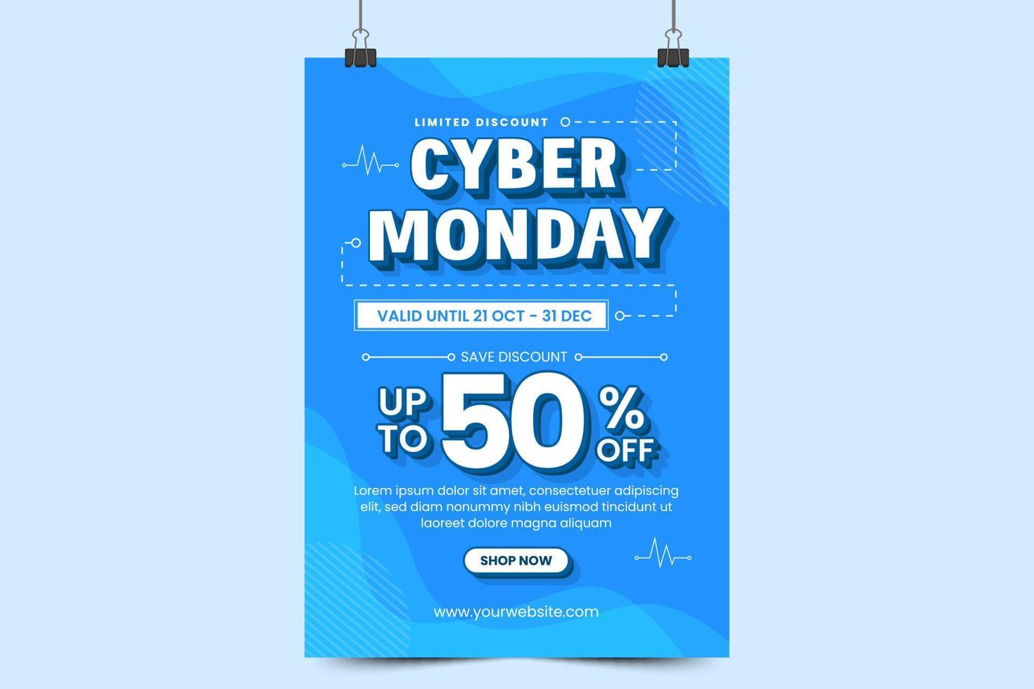 Cyber Monday flyer or poster design template vector