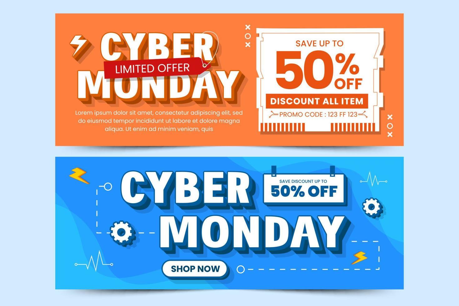 Cyber Monday cover ads banner design template vector