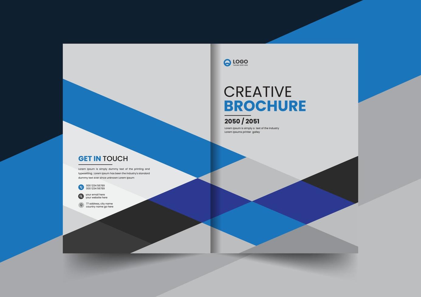 corporate company profile brochure annual report booklet proposal cover page layout concept design vector