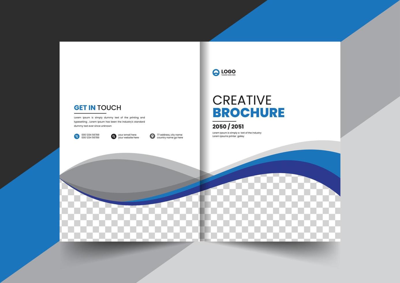 corporate company profile brochure annual report booklet proposal cover page layout concept design vector