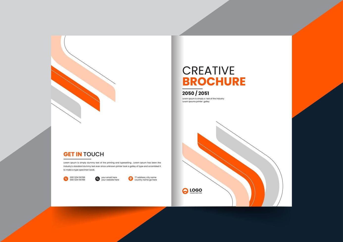 corporate company profile brochure annual report booklet proposal cover page layout concept design vector