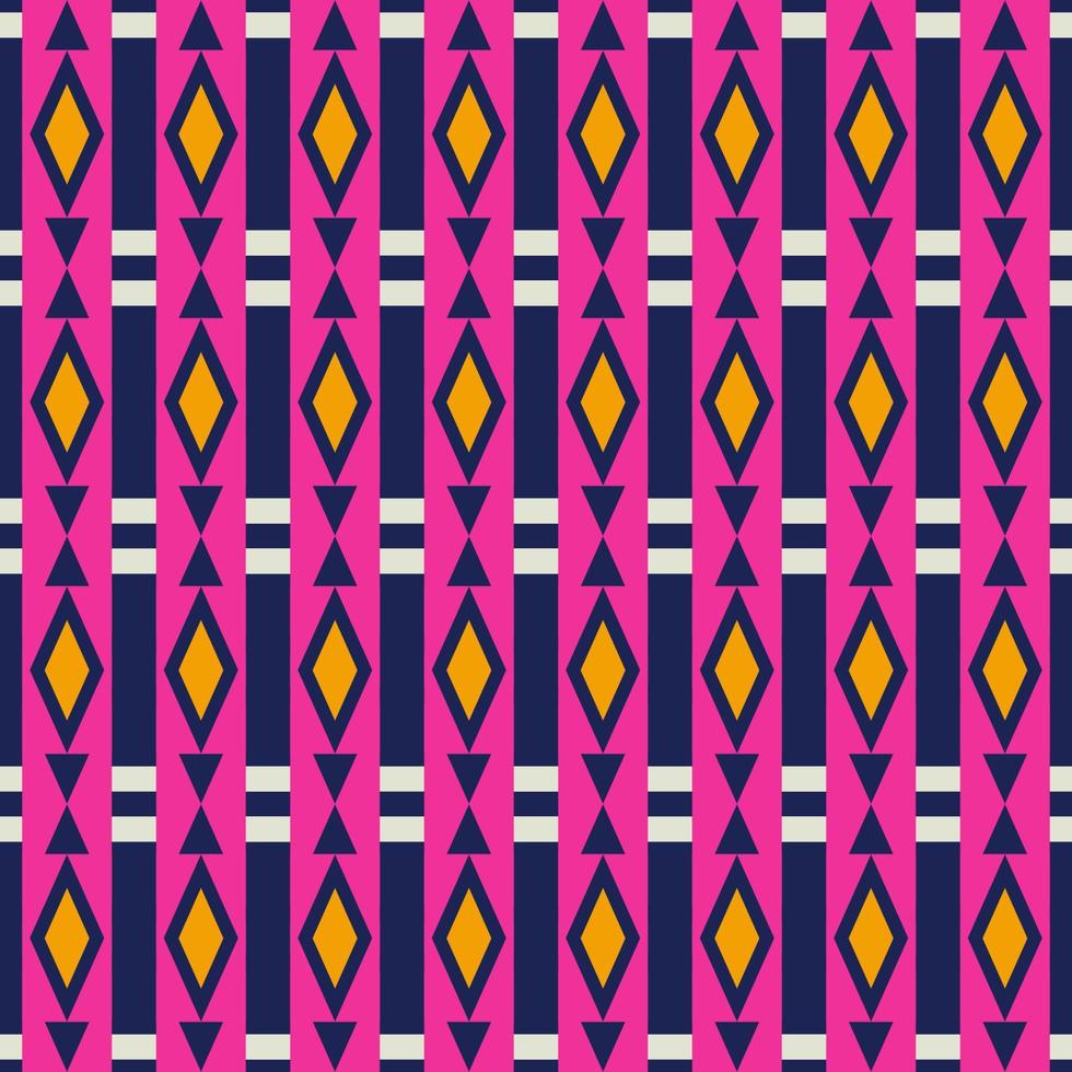 Colorful ethnic tribal geometric diamond stripes seamless pattern background. Batik, sarong traditional pattern. Use for fabric, textile, interior decoration elements, upholstery, wrapping. vector