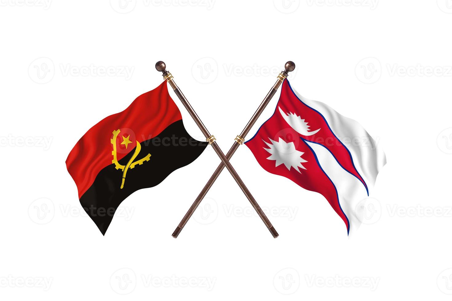 Angola versus Nepal Two Country Flags photo