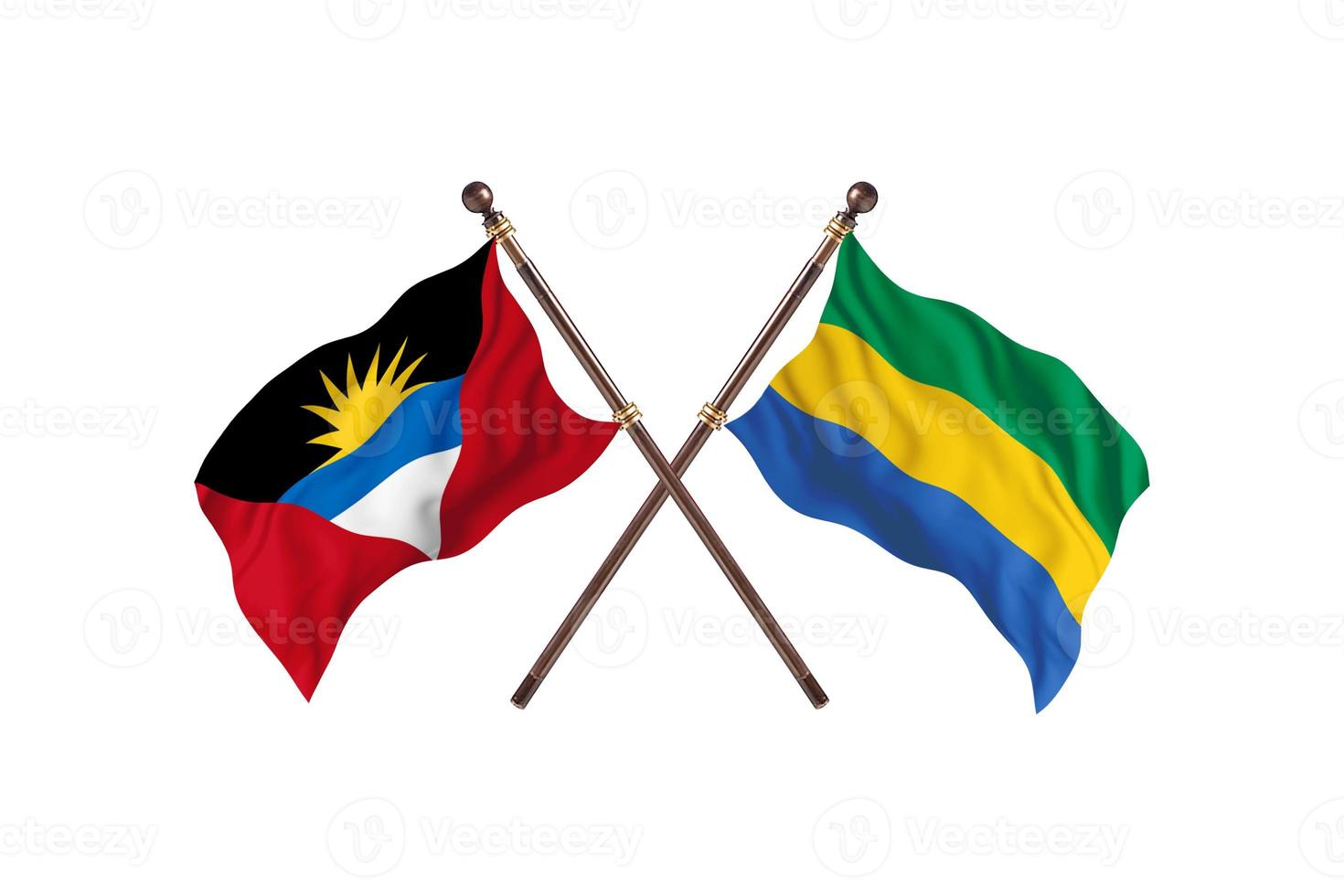 Antigua and Barbuda versus Gabon Two Country Flags photo