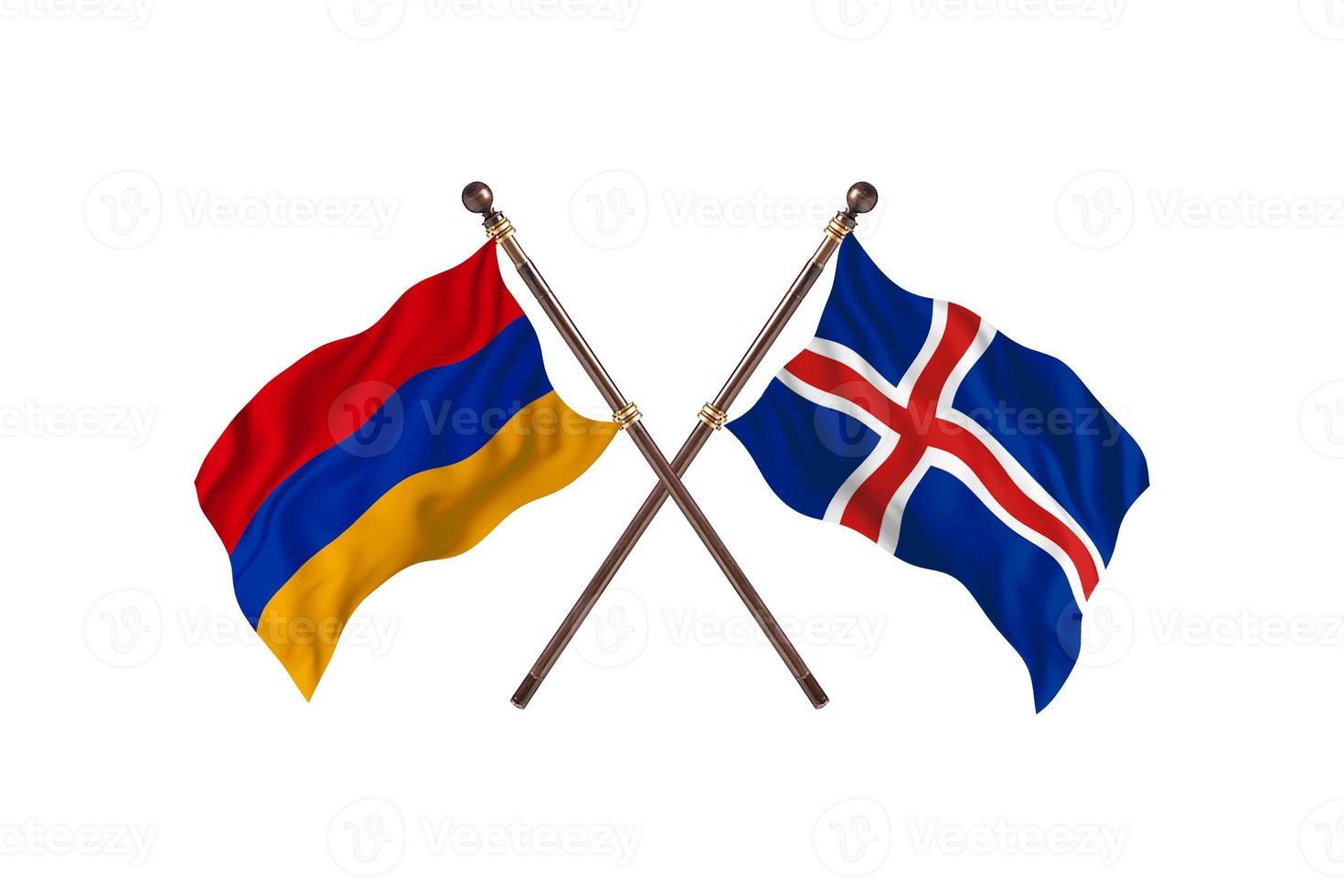 Armenia versus Iceland Two Country Flags photo