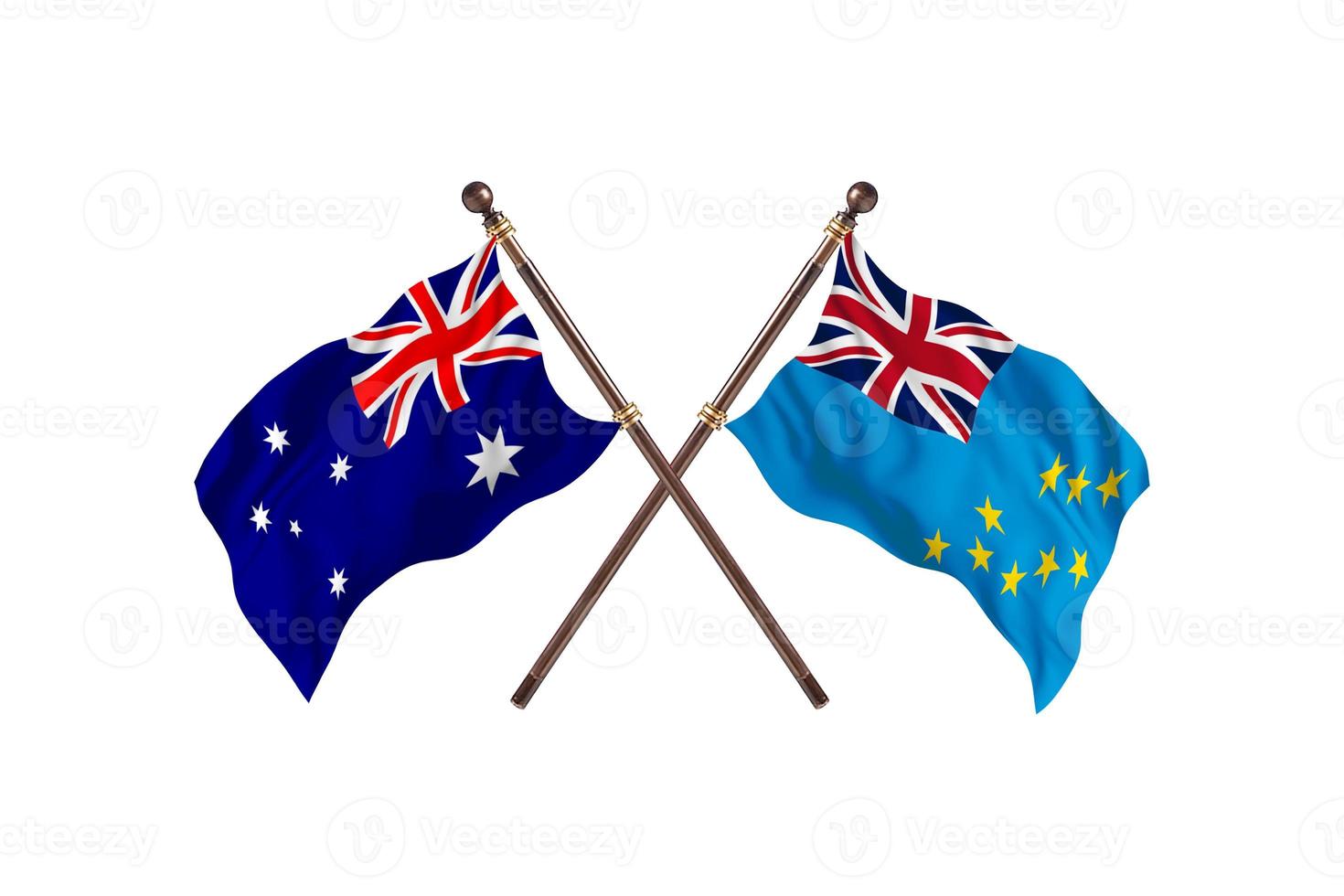 Australia versus Tuvalu Two Country Flags photo