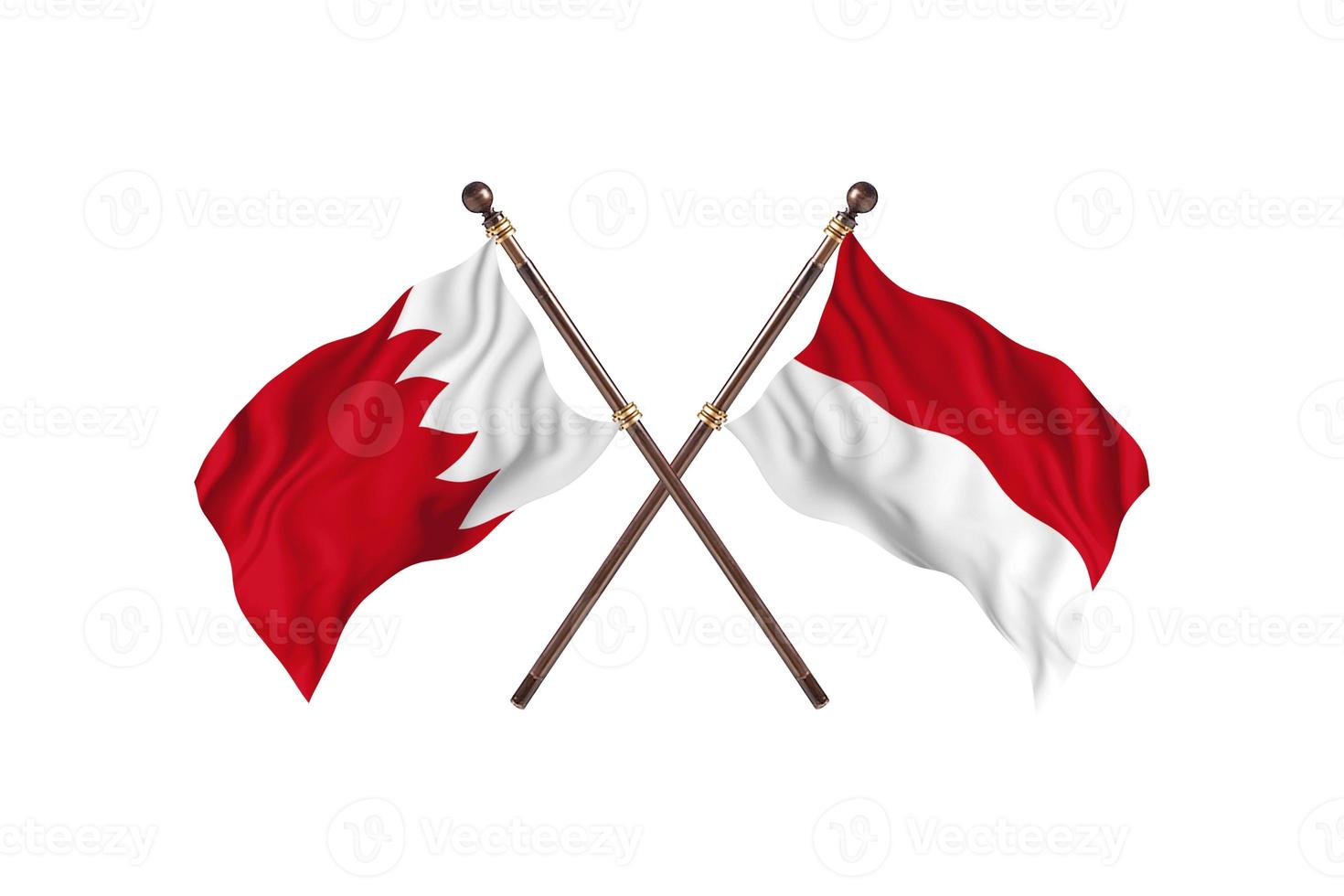 Bahrain versus Indonesia Two Country Flags photo