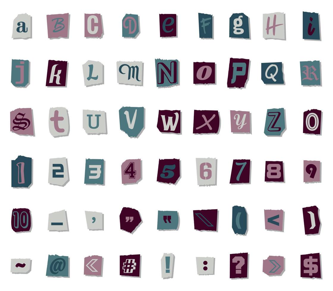 colección de cartas de papel de estilo vintage. letras del alfabeto ilustración vectorial vector