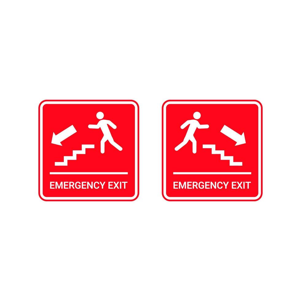 ilustración vectorial de la señal de escaleras de emergencia, salida de emergencia, vector